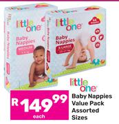 Little One Baby Nappies Value Pack Assorted Sizes-Each