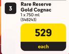 Honor rare Reserve Gold Cognac-750ml Each