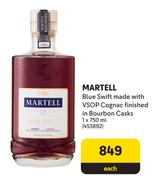Martell Blue Swift Made With VSOP Cognac Finished In Bourbon Casks-750ml Each