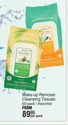Cala Make Up Remover Cleansing Tissues 60 Pack Assorted-Per Pack