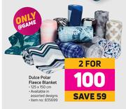 Dulce Polar Fleece Blankets 125cm x 150cm-For 2