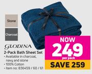 Glodina 2 Pack Bath Sheet Set-Per Pack