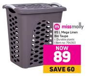 Missmolly 85L Mega Linen Bin (Taupe)