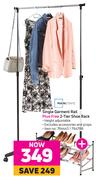 Mainstays Single Garment Rail + Free 2 Tier Shoe Rack