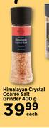 Himalayan Crystal Coarse Salt Grinder-400g Each