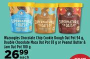 Wazoogles Chocolate Chip Cookie Dough Oat Pot 94g, Double Chocolate Maca Oat Pot 93g-Each