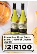 Porcupine Ridge Sauv Blanc, Chard Or Chenin-For Any 2 x 750ml
