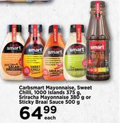 Carbsmart Mayonnaise, Sweet Chilli, 1000 Islands 375g-Each