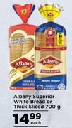 Albany Superior White Or Thick Sliced Bread-700g Each