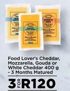 Food Lover's Cheddar, Mozzarella, Gouda Or White Cheddar-For 3 x 400g
