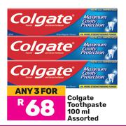 Colgate Toothpaste Assorted-For Any 3 x 100ml