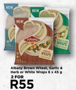 Albany Brown Wheat, Garlic & Herb Or White Wraps-For 2 x 6 x 45g