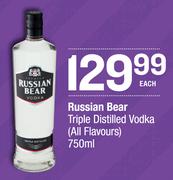 Russian Bear Triple Distilled Vodka (All Flavours)-750ml Each