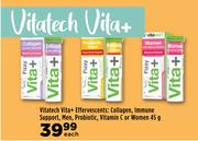 Vitatech Vita+ Effervescents: Collagen,Immune Support,Men,Probiotic,Vitamin C Or Women-45g Each