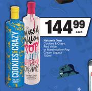 Nature's Own Cookies & Crazy Red Velvet Or Marshmallow Pop Cream Liqueur-750ml Each