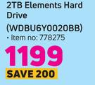 WD 2TB Elements Hard Drive WDBU6Y0020BB