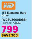 WD 1TB Elements Hard Drive WDBUZG0010BB