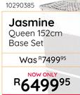 Restonic Jasmine Queen 152cm Base Set 10290385 Free Sleepmasters 2 Pack Hollowfibre Pillow Set