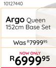 Sealy Argo Queen 152cm Base Set 10127440 Free Sleepmasters 2 Pack Hollowfibre Pillow Set