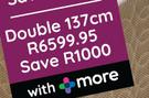 Sealy Argo Double 137cm Base Set Free Sleepmasters 2 Pack Hollowfibre Pillow Set 