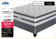 Edblo Oregon Queen 152cm Base Set 10281515 Free Sleepmasters 2 Pack Hollowfibre Pillow Set