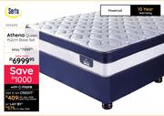 Serta Athena Queen 152cm Base Set 10132433 Free Sleepmasters 2 Pack Hollowfibre Pillow Set