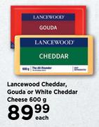 Lancewood Cheddar, Gouda Or White Cheddar Cheese-600g Each