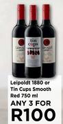 Leipoldt 1880 Or Tin Cups Smooth Red-For Any 3 x 750ml