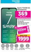 Tecno Spark 7 64GB 4G Smartphone-On 1.2GB Red Top Up Core More Data