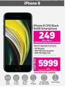 Apple iPhone 8 CPO Black 64GB Smartphone-Each