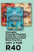 Wazoogles Chocolate Moondust, Vanilla Sky Or Peanut Butterlicious Protein Blend-For Any 2 x 33g/40g