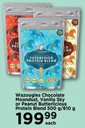 Wazoogles Chocolate Moondust, Vanilla Sky Or Peanut Butterlicious Protein Blend-500g/610g Each