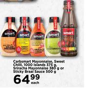 Carbsmart Mayonnaise, Sweet Chilli, 1000 Islands 375g-Each