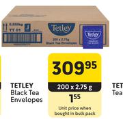 Tetley Black Tea Envelopes-200 x 2.75g