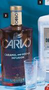 Carvo Caramel & Vodka Infusion Liqueur With Shot Glasses Gift Pack-750ml Each