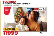 Toshiba 75 Inch Smart UHD LED TV 75C350LN