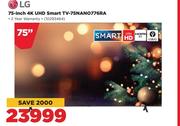 LG 75" 4K UHD Smart TV 75NANO776RA