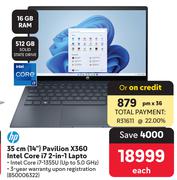HP 35cm (14") Pavilion X360 Intel Core i7 2 In 1 Laptop
