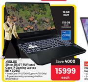 Asus 39cm (15.6") TUF Intel Core i7 Gaming Laptop RTX 3050