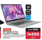 Lenovo 16" Ideapad 5 Intel Core i5 2 In 1 Laptop