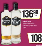Russian Bear Triple Distilled Vodka (Flavoured Variants Only)-750ml Each