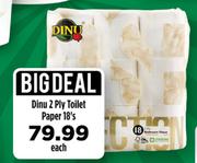 Dinu 2 Ply Toilet Paper-18's Each