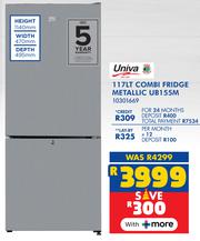 uniページ Special Univa 117L Combi Fridge Metallic UB155M 10301669 — m