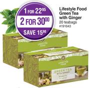 Lifestyle Food Green Tea With Ginger 20 Teabags-For 2