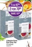 Lifestyle Food Earl Grey Tea 40 Teabags-For 1