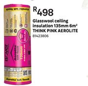 Aerolite Glasswool Ceiling Insulation 135mm 6Sqr Mtr Think Pink 81423806