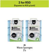 M Wave Sponges-For 2 x 3's