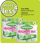 Twinsaver Mighty Big Roller Towel-For 2 x 2's