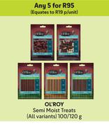 Ol'Roy Semi Moist Treats (All Variants)-For 5 x 100g/120g