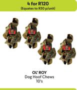 Ol'Roy Dog Hoof Chews-For 4 x 10's